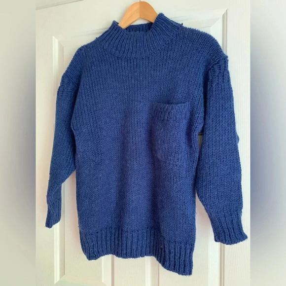 Forenza Authentic Sportswear Wool Blend Balloon Sleeve Sweater size Small Blue - Picture 3 of 8